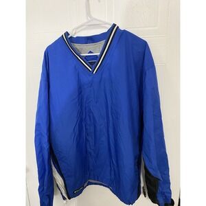 Holloway Pull-Over Jacket‎ Size L Lined Windbreaker Blue Black White.0111